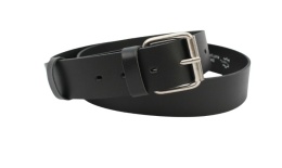 Pasek Męski Skórzany Polska Galanteria (PL) Skóra Licowa EXTRA 40 mm CZARNY Gładki Klamra Tradycyjna (Z ROLKĄ)