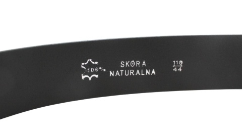 Pasek Męski Skórzany Polska Galanteria (PL) Skóra Licowa EXTRA 40 mm CZARNY Gładki Klamra Tradycyjna (Z ROLKĄ)