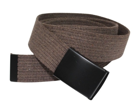 Pasek Parciany PolskaGalanteria Bawełniany PARCIAK 40 mm Z CZARNĄ Bezniklową Klamrą Zatrzaskową CZEKOLADOWY Szeroki