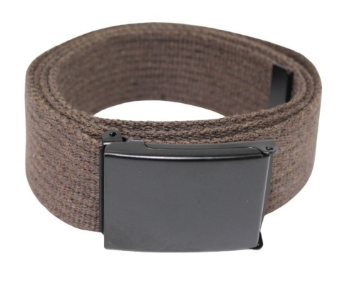 Pasek Parciany PolskaGalanteria Bawełniany PARCIAK 40 mm Z CZARNĄ Bezniklową Klamrą Zatrzaskową CZEKOLADOWY Szeroki