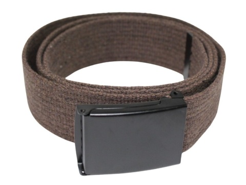 Pasek Parciany PolskaGalanteria Bawełniany PARCIAK 40 mm Z CZARNĄ Bezniklową Klamrą Zatrzaskową CZEKOLADOWY Szeroki