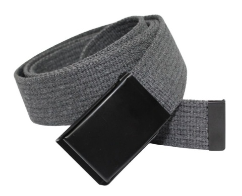 Pasek Parciany PolskaGalanteria Bawełniany PARCIAK 40 mm Z CZARNĄ Bezniklową Klamrą Zatrzaskową GRAFITOWY Szeroki