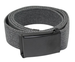 Pasek Parciany PolskaGalanteria Bawełniany PARCIAK 40 mm Z CZARNĄ Bezniklową Klamrą Zatrzaskową GRAFITOWY Szeroki