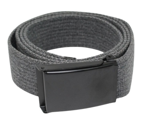 Pasek Parciany PolskaGalanteria Bawełniany PARCIAK 40 mm Z CZARNĄ Bezniklową Klamrą Zatrzaskową GRAFITOWY Szeroki