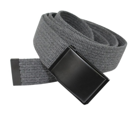 Pasek Parciany PolskaGalanteria Bawełniany PARCIAK 40 mm Z CZARNĄ Bezniklową Klamrą Zatrzaskową GRAFITOWY Szeroki