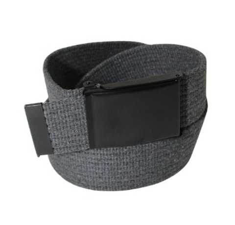 Pasek Parciany PolskaGalanteria Bawełniany PARCIAK 40 mm Z CZARNĄ Bezniklową Klamrą Zatrzaskową GRAFITOWY Szeroki