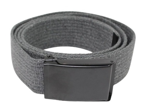 Pasek Parciany PolskaGalanteria Bawełniany PARCIAK 40 mm Z CZARNĄ Bezniklową Klamrą Zatrzaskową GRAFITOWY Szeroki