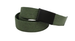 Pasek Parciany PolskaGalanteria Bawełniany PARCIAK 40 mm Z CZARNĄ Bezniklową Klamrą Zatrzaskową ZIELONY Szeroki