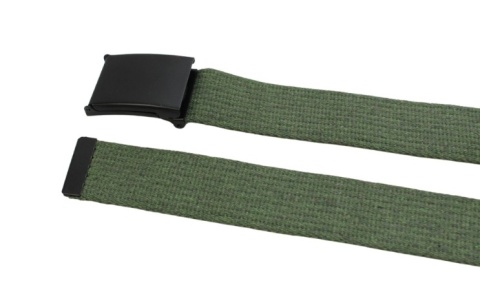 Pasek Parciany PolskaGalanteria Bawełniany PARCIAK 40 mm Z CZARNĄ Bezniklową Klamrą Zatrzaskową ZIELONY Szeroki