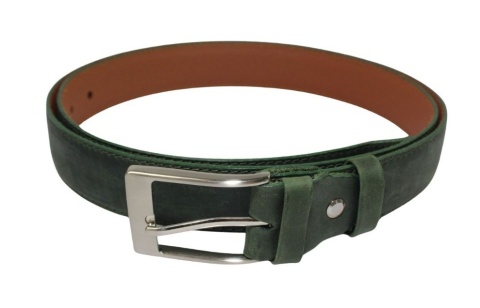 Pasek Skórzany GRETOS (PL) Skóra Licowa EXTRA 35 mm BUTELKOWY ZIELONY Gładki Klamra Tradycyjna