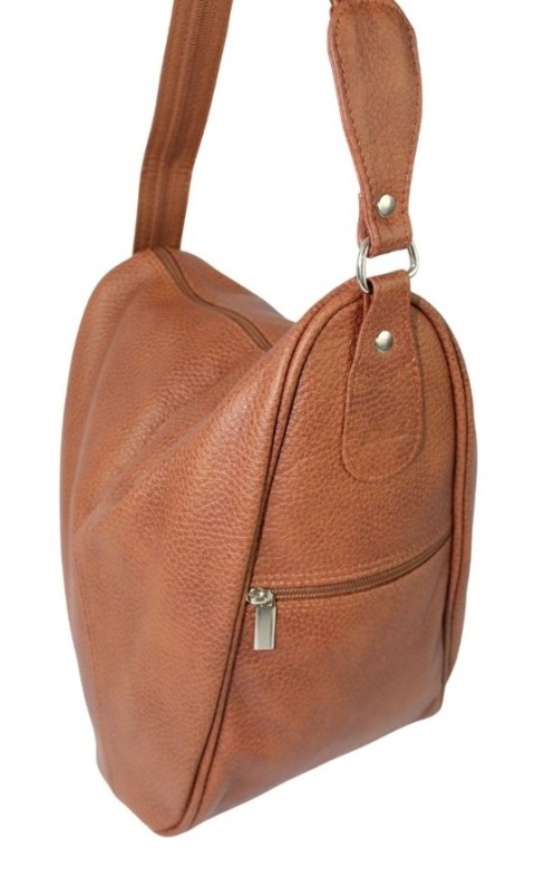 Plecak Skórzany ELKOR (PL) Jowita De Luxe Skóra Naturalna BRĄZOWY Tekstura