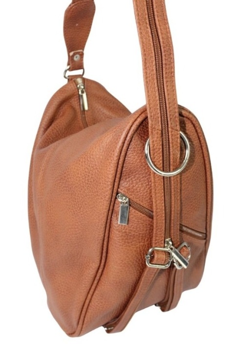 Plecak Skórzany ELKOR (PL) Jowita De Luxe Skóra Naturalna BRĄZOWY Tekstura