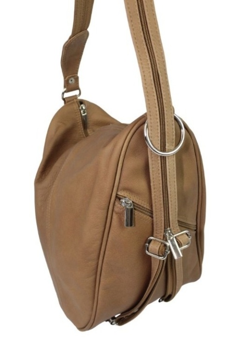 Plecak Skórzany ELKOR (PL) Jowita De Luxe Skóra Naturalna Licowa CAPPUCINO