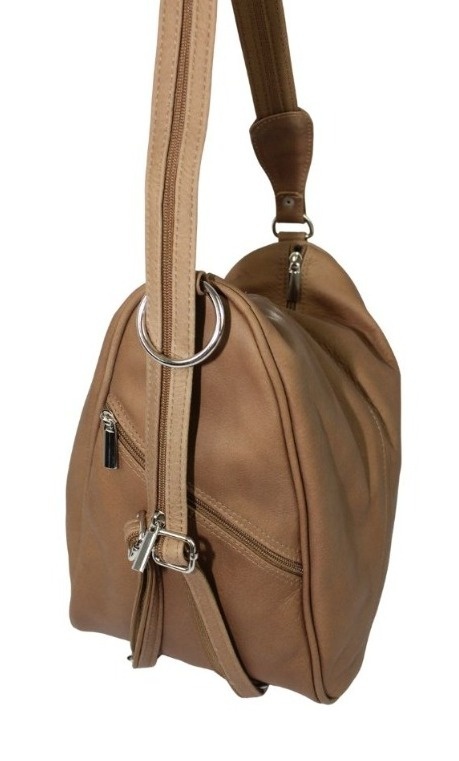 Plecak Skórzany ELKOR (PL) Jowita De Luxe Skóra Naturalna Licowa CAPPUCINO