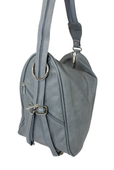 Plecak Skórzany ELKOR (PL) Jowita De Luxe Skóra Naturalna Licowa JASNY JEANS  