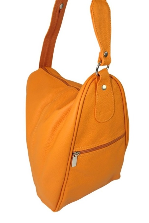 Plecak Skórzany ELKOR (PL) Jowita De Luxe Skóra Naturalna Licowa JASNY POMARAŃCZOWY 