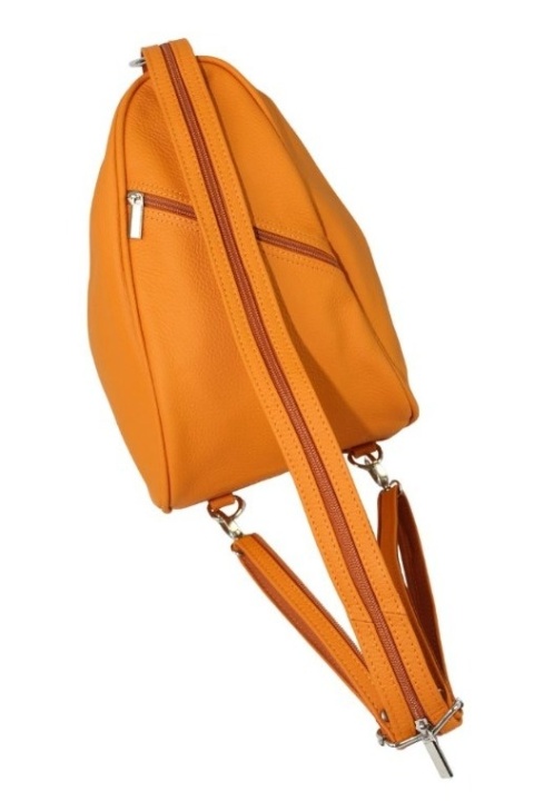 Plecak Skórzany ELKOR (PL) Jowita De Luxe Skóra Naturalna Licowa JASNY POMARAŃCZOWY 