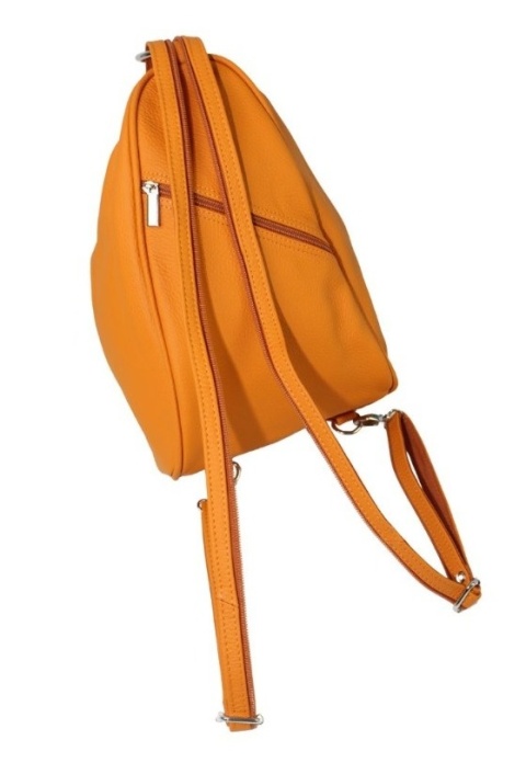 Plecak Skórzany ELKOR (PL) Jowita De Luxe Skóra Naturalna Licowa JASNY POMARAŃCZOWY 