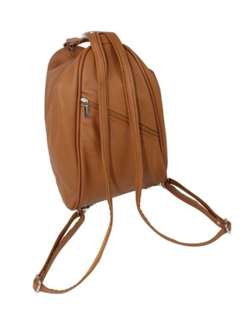 Plecak Skórzany ELKOR (PL) Jowita De Luxe Skóra Naturalna Licowa KARMELOWY