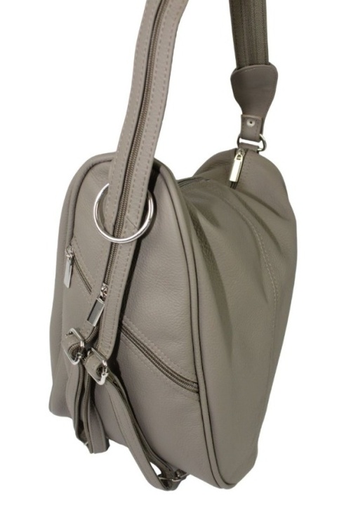 Plecak Skórzany ELKOR (PL) Jowita De Luxe Skóra Naturalna Licowa POPIELATY