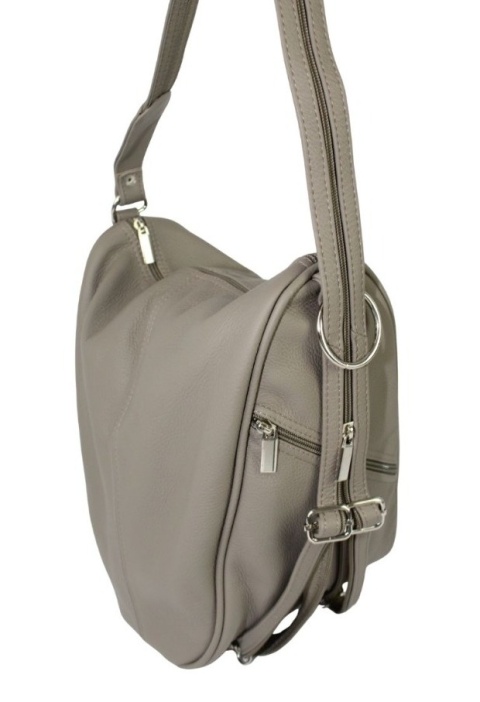 Plecak Skórzany ELKOR (PL) Jowita De Luxe Skóra Naturalna Licowa POPIELATY