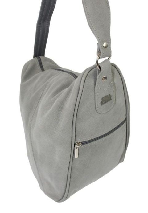 Plecak Skórzany ELKOR (PL) Jowita De Luxe Skóra Naturalna Surowa POPIELATY Matowy