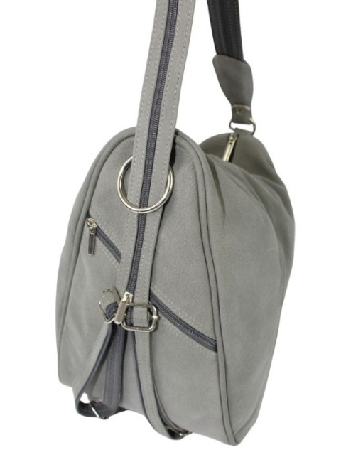 Plecak Skórzany ELKOR (PL) Jowita De Luxe Skóra Naturalna Surowa POPIELATY Matowy