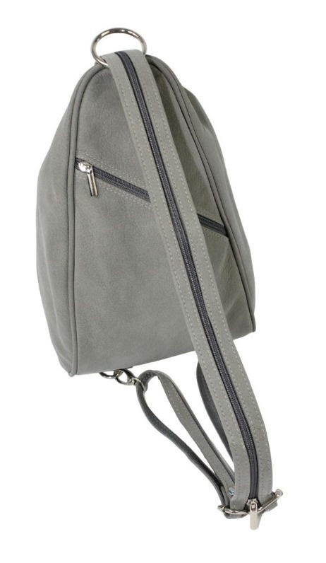 Plecak Skórzany ELKOR (PL) Jowita De Luxe Skóra Naturalna Surowa POPIELATY Matowy