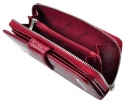 Portfel Damski Skóra Naturalna GREGORIO Duży Z Suwakiem Piórnik Lakierowany FS-116 FIOLETOWY RFID 16,5 x 9 x 3,5 [cm]