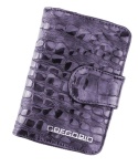 Portfel Damski Skóra Naturalna GREGORIO Średni Z Suwakiem Piórnik Lakierowany FS-115 FIOLETOWY RFID 12,5 x 8,5 x 3 [cm]