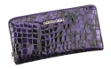 Portfel Damski Skóra Naturalna Lakierowana GREGORIO Duży Z Metalowym Suwakiem Piórnik FS 119 FIOLETOWY 19.5 x 10.5 x 2 [cm]