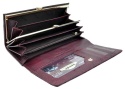 Portfel Damski Skórzany GREGORIO Długi Max Z Klamrą Lakierowany FS-100 FIOLETOWY RFID 18,5 x 9,5 x 3,5 [cm]