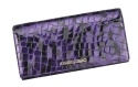 Portfel Damski Skórzany GREGORIO Długi Max Z Klamrą Lakierowany FS-100 FIOLETOWY RFID 18,5 x 9,5 x 3,5 [cm]
