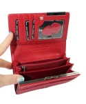Portfel Damski Skórzany GREGORIO Średni Z Klamrą FRZ-101 CZERWONY/MORSKI 15,5 x 9,5 x 4 [cm]