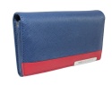 Portfel Damski Skórzany GREGORIO Średni Z Klamrą FRZ-101 NIEBIESKI/CZERWONY 15,5 x 9,5 x 4 [cm]