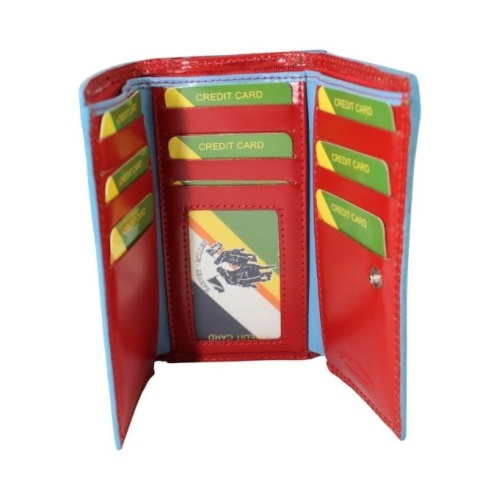 Portfel Damski Skórzany Harvey Miller Skóra Bydlęca Klamra 14 cm  PL10 CZERWONY 14,5 x 9 x 3,5 [cm]