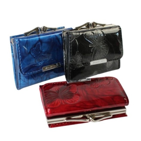 Portfel Damski Skórzany JENNIFER JONES Skóra Licowa Lakierowany Mały Z Klamrą JJ5287-14 9,5 x 8 x 2,5 [cm]