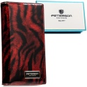 Portfel Damski Skórzany Peterson Lakierowany Długi Z Suwakiem Na Zewnątrz PTN-PS1431 CZERWONY 19,5 x 10 x 3,5 [cm]