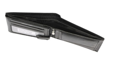Portfel Męski Polska Galanteria (PL) Skóra Licowa Duży Poziomy Bez Zapięcia RFID N992 CZARNY 13 x 9,5 x 2,5 [cm]