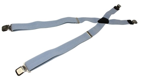 Szelki Do Spodni Polska Galanteria (PL) Z Materiału Regulowane Podwójne Typ X JASNY BŁĘKITNY