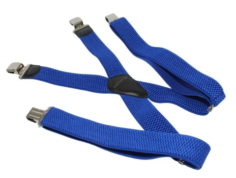 Szelki Do Spodni Polska Galanteria (PL) Z Materiału Regulowane Podwójne Typ X NIEBIESKI