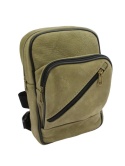 Torba Skórzana Na Ramię Nerka Barkówka Noszona Na Skos GRETOS (PL) OLIWKOWA Praktyczna I Wygodna 27 x 17 x 5 [cm]