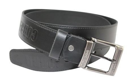 Pasek Skórzany COMPLEX (PL) Tłoczony Napis "COBRA" Skóra DW EXTRA 40 mm CZARNY