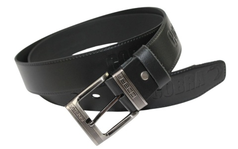 Pasek Skórzany COMPLEX (PL) Tłoczony Napis "COBRA" Skóra DW EXTRA 40 mm CZARNY
