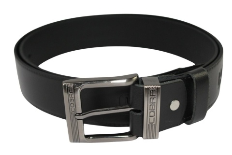Pasek Skórzany COMPLEX (PL) Tłoczony Napis "COBRA" Skóra DW EXTRA 40 mm CZARNY