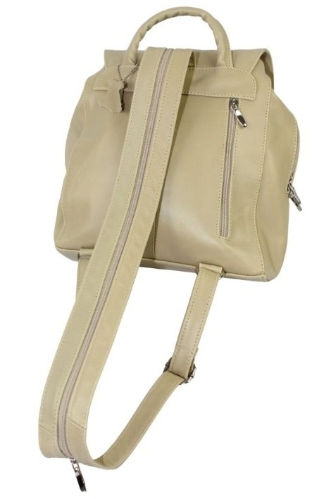 Plecak Skórzany MAGRE (PL) NATALIA Skóra Naturalna Licowa Gładka CIEMNA KREMOWA