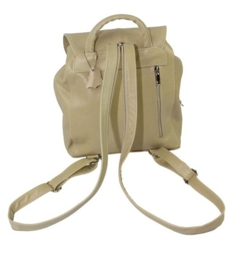 Plecak Skórzany MAGRE (PL) NATALIA Skóra Naturalna Licowa Gładka CIEMNA KREMOWA