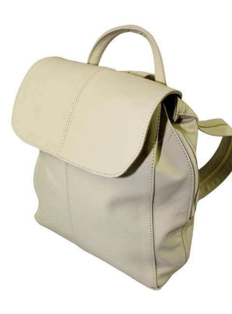 Plecak Skórzany MAGRE (PL) NATALIA Skóra Naturalna Licowa Gładka KREMOWA