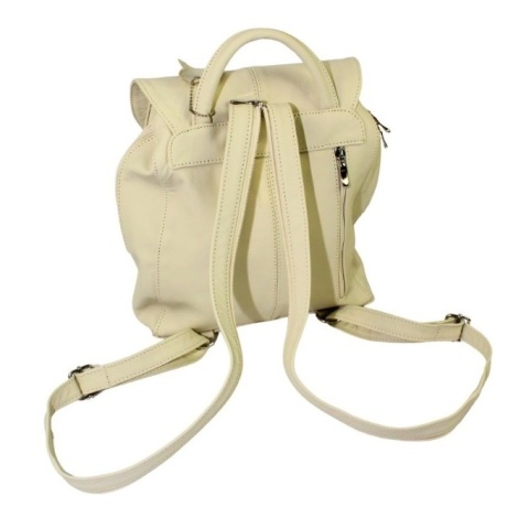 Plecak Skórzany MAGRE (PL) NATALIA Skóra Naturalna Licowa Gładka KREMOWA