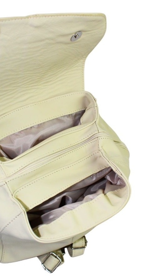 Plecak Skórzany MAGRE (PL) NATALIA Skóra Naturalna Licowa Gładka KREMOWA